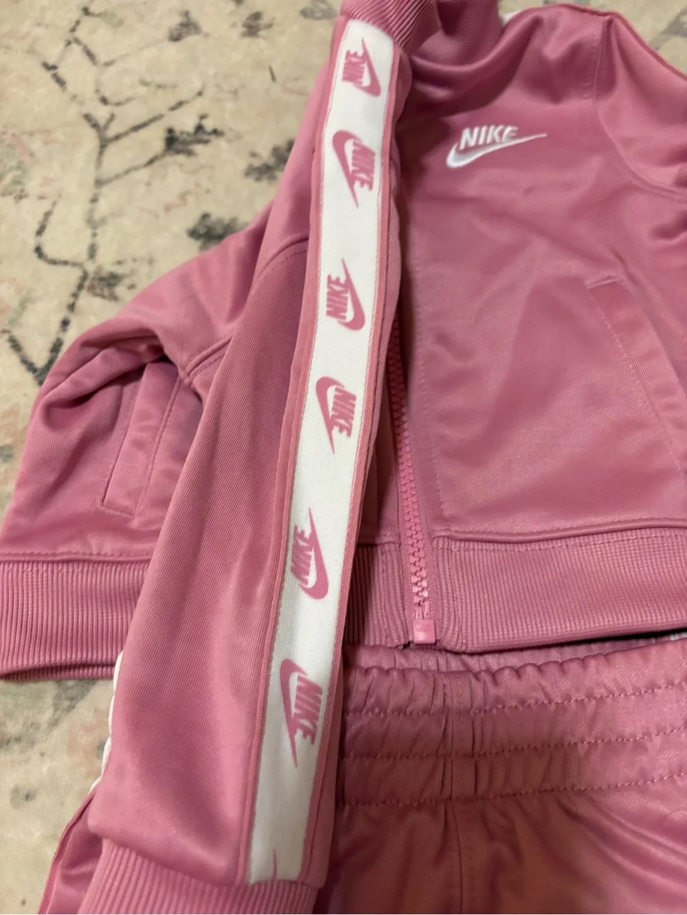 Nike Kids Rose Pink Track Jacket and Jogger Set. Size 18 Months. new!